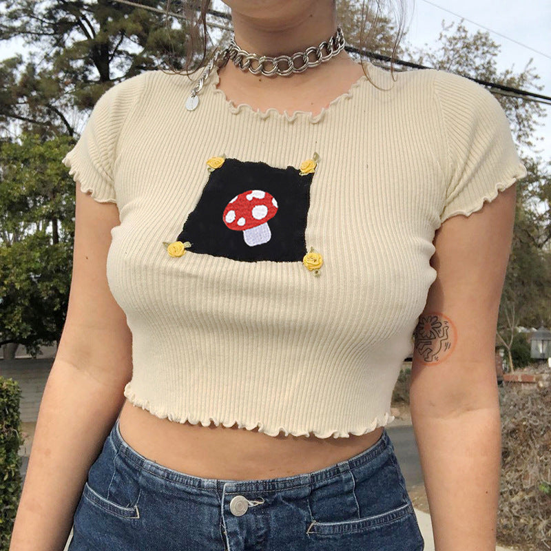 Cropped Mushroom Tee